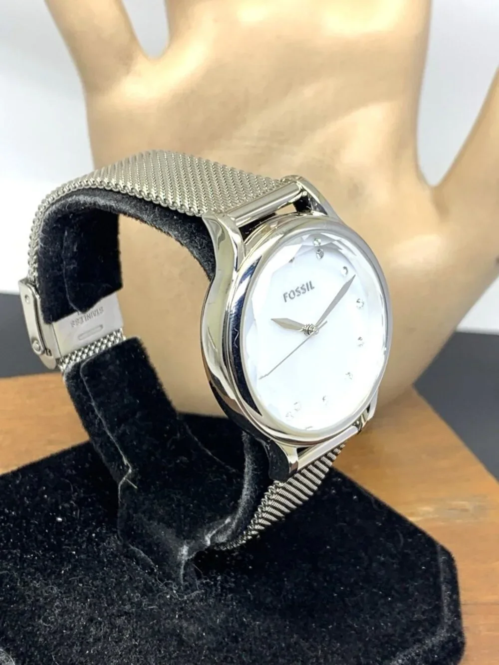 Fossil Women's Watch BQ3390 Quartz Mother of Pearl Dial Stainless Steel 34mm